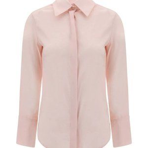 Women's Pink Solid Button-Up Shirt (XS)